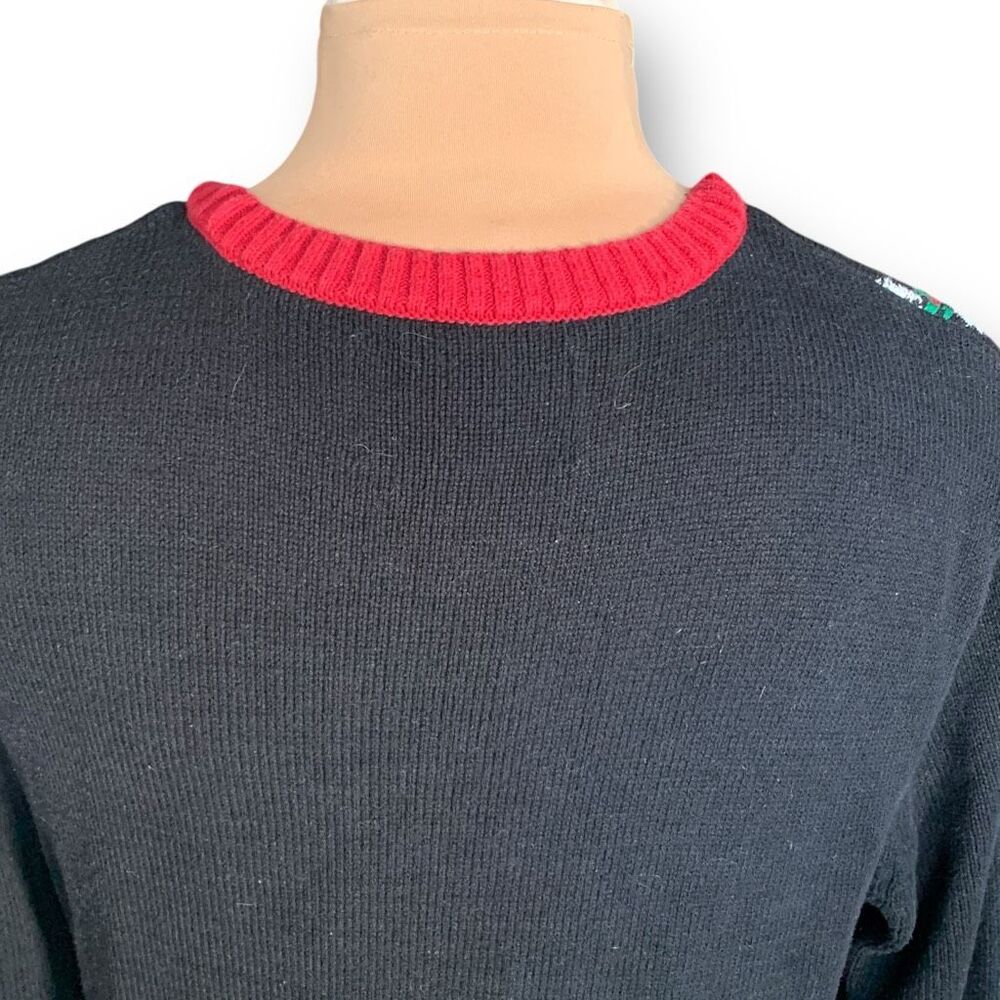 Ugly Christmas Sweater Black and Red Skull Design - Picture 5 of 10